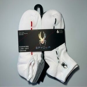 Spyder men’s low cut socks 6 pairs size 6-12 white black gray red